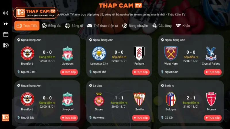 Thông Tin Chi Tiết Về Lịch Thi Đấu Trên App ThapcamTV